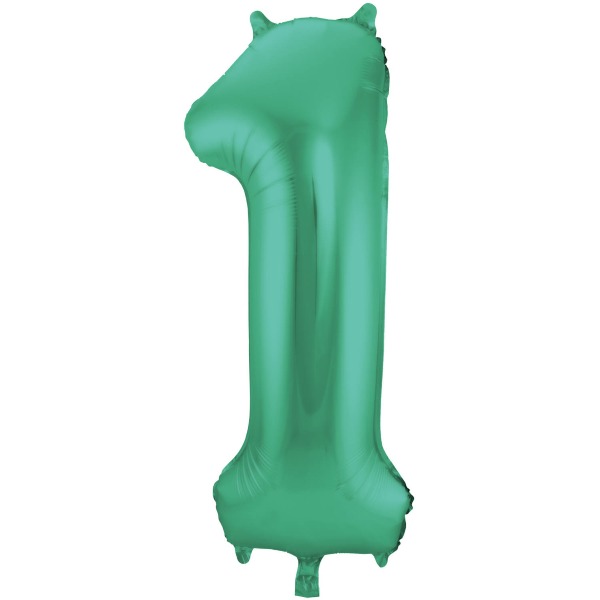 Groene Metallic Mat Folieballon Cijfer 1